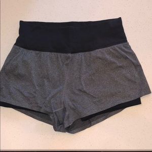 Lululemon grey and black workout shorts